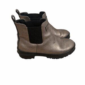 Brunello Cucinelli Monili Leather Gold Chelsea Boots – Size 37